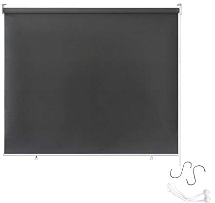 AUFUN Außenrollo Balkon Outdoor Rollo Wetterfest 180 x 140 cm Outdoorrollo Sonnenschutz Balkonrollo UV Schutz, Reflektierende Thermofunktion für Fenster & Türen, Anthrazit
