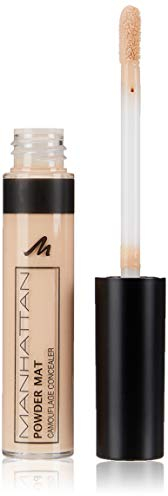 Manhattan Powder Mat Camouflage Concealer 100 Fair, Mattierender Crème, Concealer mit Applikator gegen Augenringe und Hautunreinheiten, 1 x 7ml