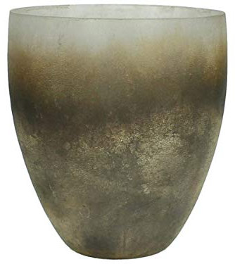 Engelnburg Hochwertiger Kerzenhalter Kerzenständer Leuchtenhalter Glas Silber 12x12x13cm