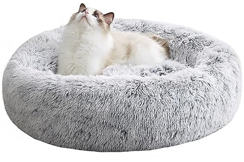 Western Home Hundebett Run, Katzenbett Flauschig, Hundekissen Kleine Hunde,Hundebett Waschbar,Hundekorb,Katzenkorb Zum Schlafen 50 cm,Hellgrau