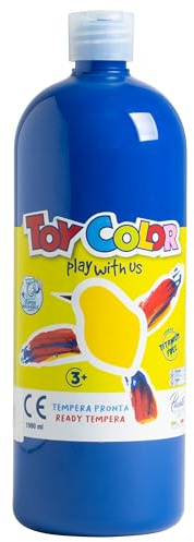 Pasuto Peinture prête à l'emploi super lavable | Flacon de 1 litre – Peinture artisanale pour enfants | Bleu