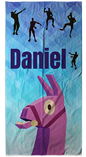LolaPix Fornite Strandtuch. Strandtuch mit Namen. Personalisiertes Strand Badetuch. Personalisierte Handtuch. Personalisierte Geschenke. Verschiedene Designs und Größen. FORNITE