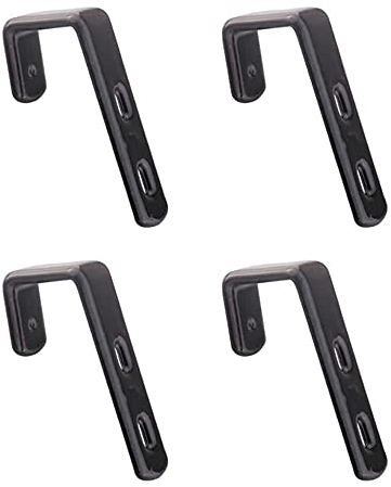 Mewuthede 4 staffe in ferro per scaletta per letto a castello, in acciaio inox rivestito in PVC, ganci ad angolo, resistenti, ganci per letti a soppalco (nero)
