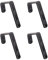Mewuthede 4 staffe in ferro per scaletta per letto a castello, in acciaio inox rivestito in PVC, ganci ad angolo, resistenti, ganci per letti a soppalco (nero)