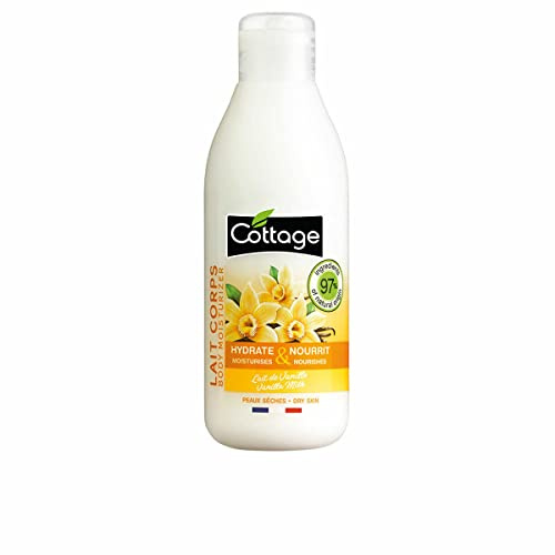 Cottage Körpermilch spendet Feuchtigkeit & nährt – sehr trockene Haut – Vanillemilch – 97% Inhaltsstoffe natürlichen Ursprungs – 200 ml