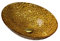 LHJK Oval Form künstlerische Arbeitsplatte Becken, luxuriös gehärtetes Glas Handwaschbecken, Badezimmerspülen, oberhalb der Counter Bowl,Gold