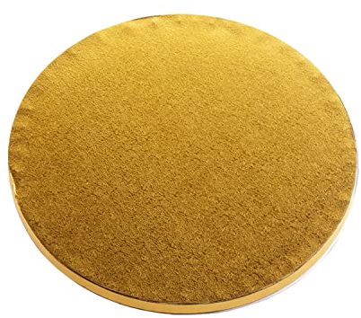 dekora - Base de Gâteau Dorée en Carton avec Forme Ronde - 40 cm