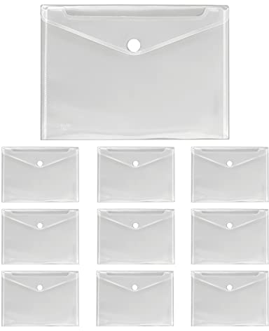 VELOFLEX A453010 - Dokumentenhülle Crystal, 10 Stück, DIN A4, Dokumententasche mit Klettverschluss, PP, transparent