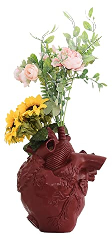 LIBOOI Anatomische Herz-Vase, Harz-Herz-Form, Blumenvase, kreative menschliche Herz-Kunst, Blumentopf, Schreibtisch-Ornament für Zuhause, Büro, Tischdekoration
