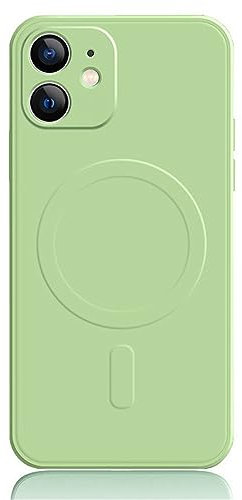 Mixroom - Case Cover for iPhone 12 Mini in Soft TPU Silicone Compatible with MagSafe Accessories with Integrated Magnetic Circle Apple Green