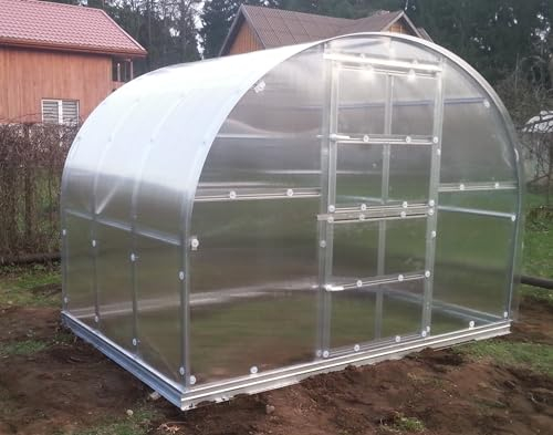 Serre KLASIKA 6 (3 x 2 m) avec fondations et polycarbonate de 4 mm