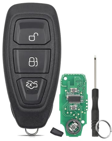 Car Remote Key for Ford Fiesta Focus Mondeo Grand B-Max S-Max C-Max Galaxy Kuga Key Fob replacement FCCID KR55WK48801 with 4D63(83) Chip 433MHZ with Screwdriver Key Ring