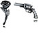 ONEFINITY Rose and Gun Earrings 925 Sterling Silver Black Rose Flower Stud Earrings Pistol Revolver Gun Earrings Punk Rock Jewellery for Women