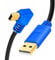 Hanprmeee Right Angle 90 Degree Mini USB Cable, Mini USB Cable USB 2.0 Type A to Mini B Cable Data Charging Cord Compatible for Cell Phones, MP3 Players, Digital Cameras, PDA etc(Blue) (0.3M)