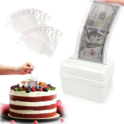 Roontin Birthday Money Box Cash Gift Pull - Surprise Money Gift Box for Any Age with Pull-Out Happy Birthday Card and 50 Transparent Bags, Perfect Money Gift Ideas for Birthday Surprises