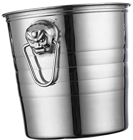 GRIRIW Stainless Steel Ice Bucket Retro Fridge Freezer Juice Containers Stainless Steel Ice Bowl Bartender Wine Cooler Ice Buckets Beer Ice Bucket Ice Bucket Outdoor Tub Metal Barrel