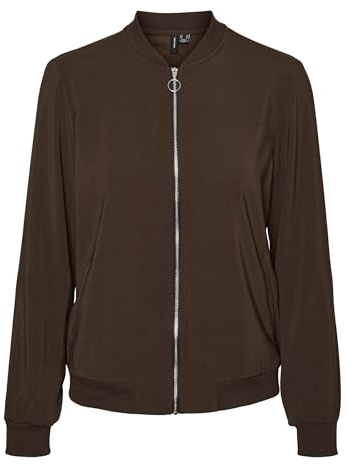 VERO MODA Women's Vmcoco L/S Bomber GA NOOS Short Jacket, Chocolate Torte, L, Chocolate Cake, L