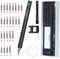LOFICOPER Mini Electric Screwdriver (Electric Screwdriver), 28-in-1, Cordless, Precision, 24 Bits, Magnetizer, Rechargeable, Type-C Charging, LED Lights, for Laptops, Watches - Black
