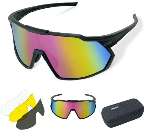 TWO-X Sportbrille Speed verspiegelt Laufbrille Fahrradbrille Rad-Sonnenbrille Half schwarz pink