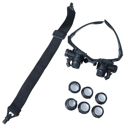 VILLCASE Doppelte Lupenbrille Mit Led-licht Vergrößerung Für Juwelier Und Uhrmacherarbeiten Für Detailreparaturen Mechanische Verarbeitung Und Elektronik