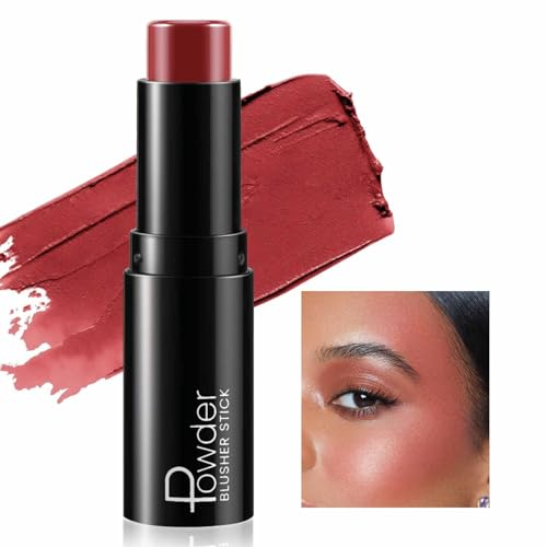 Boobeen Multicreme Rouge Stick, Matte Rouge Stick für Wangen, Lippen, Augen, wasserdichtes Make-up Gesicht erröten Stick, natürliche lang anhaltende Wirkung