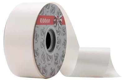 Chexin Geschenkband Creme,50 mm x 90 m Polyband, Schleifenband Kräuselband 18 cm, Ringelband Maibaum Deko, Dekoband zum Partydeko Hochzeits Geburtstag Floristen Dekorieren Basteln & Verpacken