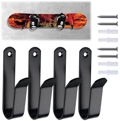 Chihutown 4pcs Snowboard Wall Mount, Ski Storage Rack Wall Mount, Snowboard Accessories for Ski Board Longboard