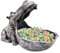 Huhote Hippo Statue Key Bowl, Large Mouth Figure Key Shell, Table Decoration, Storage Box, Jewellery Storage, Gifts (Light Grey)