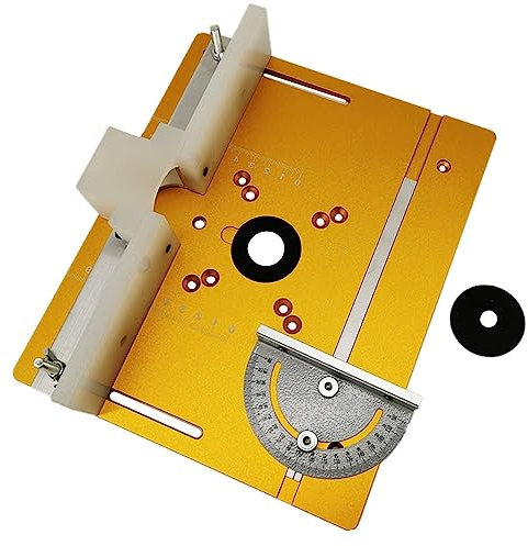 JDQTPOET Panche da Tavolo con Piastra di Inserimento per Tavolo da Fresa in Alluminio Piastra per fresatrice Utensili per Legno Frese da banco Rifilatura per la Lavorazione del Legno