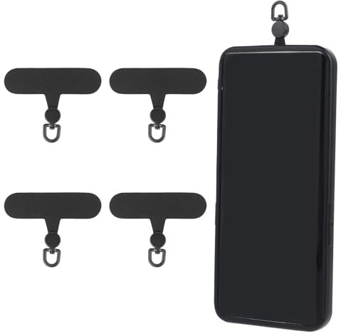 salbsever 5 Pcs Universal Phone Tether Tabs,Safety Lanyard Patch Cellphone Lanyard Patch Phone Strap Replacement Part for Most Cell Phone Cases Black