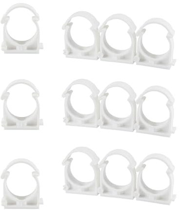 12 Stück weiße 40 mm Klemmen, PVC-Wasserrohrschellen, PPR-Wasserbefestigung, Rohrschellen, Schnappschellen, einzelne Scharnier-Rohrschellen