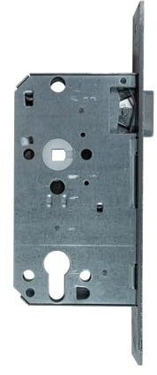 FELGNER Einsteckschloss für Profilzylinder | Zylinder-Schloss Riegelverschluss Schloss-Zylinder Tür-Schloss | 2-tourig | Dornmaß 55 mm | DIN Rechts | eckige Stulp - Breite 24 mm