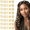 Ouligay 40 Stück Haarschmuck Gold Dreadlocks Schmuck, Goldener Pirat Haarschmuck für Zöpfe Haarringe, Loc Schmuck für Haar Haarspiralen, Verstellbar Cuffs Haar Dreadlock Zubehör für Damen Mädchen