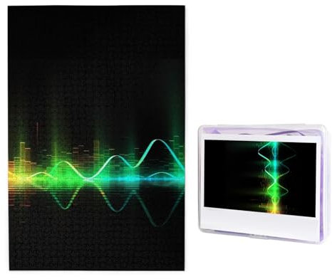 GFLFMXZW Puzzles 1000 Pieces Personalized Jigsaw Puzzles Cool Music Sound Wave Photo Puzzle Challenging Picture Puzzle for Adults Personaliz Jigsaw with Storage Bag (19.7 x 29.5)
