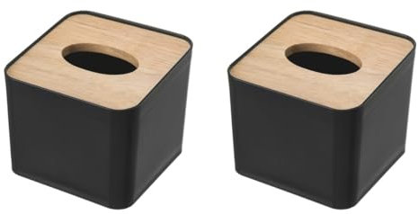 Amosfun 2Er-Box Papier Handtuch Box aus Bambus und Holz Wohnzimmer-Taschentuch-Box Holz-Taschentuch-Box Dekoration küchentuchhalter Vintage Taschentuchhalter Behälter für Papierhandtücher