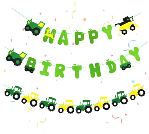 Cncedi Banner mit Traktormotiv Happy Birthday