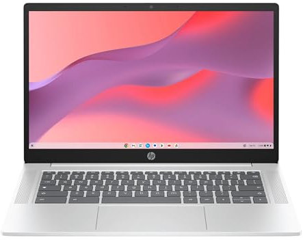 HP 14 inch Chromebook Laptop Computer, Intel N200 Processor, 4GB RAM, 128GB SSD, Glacier Silver