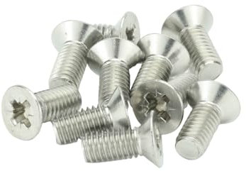 M6 (6mm x 16mm Incl Head) Pozi Countersunk Machine Screws - BZP (Pack of 20)
