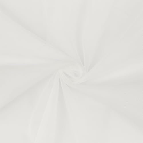 Softtüll Stoff, weicher Tüll, Tüllstoff als Meterware, Kostümstoff, Dekostoff, uni weiß (Länge am Stück: ab 100cm / Breite: 155cm)