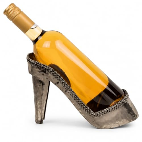MIJOMA Weinflaschenhalter High Heel – Eleganter Flaschenhalter aus Metall, 20x10x20 cm, stilvolle Deko für Weinliebhaber