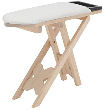 Toyvian Table à Repasser Maison De Poupée Mini Planche à Repasser pour Les Enfants Décoration Intérieure Mini Modèle De Table en Fer Mini Table en Fer Mini Meubles Ornent Mini Parure Bois