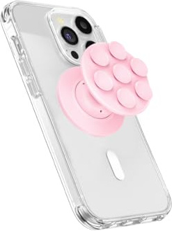 Hanaoops Handy-Griffe, Silikon Handy Ring Griffhalter, Multifunktionaler Finger Handy Halterung, Ausziehbarer Sockel und Griff für Smartphones und Tablets mit einem, Klappbar und Versenkbar (Rosa)