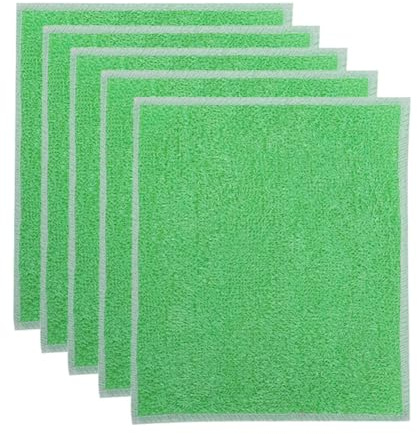 Lot de 5 chiffons en microfibre - 27 x 29 cm - En fibre de bambou - Pour la restauration et la maison