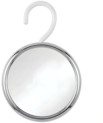 MIRRORVANA Fogless Shower Mirror for Shaving with Hook, 17cm (Chrome) | Hanging Anti Fog Shaving Mirror with Shatterproof Surface & 360° Swivel Help Make Shaving & Grooming Easier Every Single Day