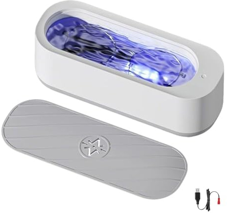opticlear ultraschallgerät,Opticlear Ultraschall Zur Reinigung Von Brillen,brillenputzgerät,Ultraschallbrillenreiniger Mit Lila Lichtwellenbestrahlung,Hochfrequenz-Vibrationsreinigung Und 360°