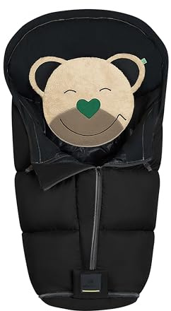 Odenwälder Fußsack Mucki® L‑cs 2.0 – Winter‑Fußsack für Kinderwagen & Buggy, 6‑36 Monate, mit weitenverstellbarem Design, OEKO‑TEX® & BIONIC‑FINISH® ECO black