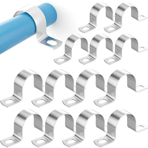 13 Pack U Brackets Pipe Clips, Hose Clamps for Pipe Installation, Repair, Wall Mounting, Fixing Water and Securing Hoses Brackets