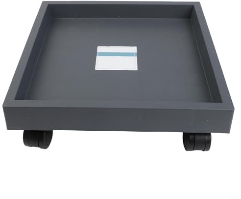 Hosrivae Bandeja cuadrada para macetas con ruedas móviles, plástico resistente para plantas en maceta al aire libre, resistente a la intemperie y movilidad segura para el suelo (interior de 32,5 cm)