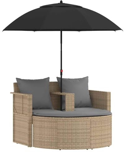 vidaXL Garten-Sofa 8 STK. Poly-Rattan Beige und Hellgrau