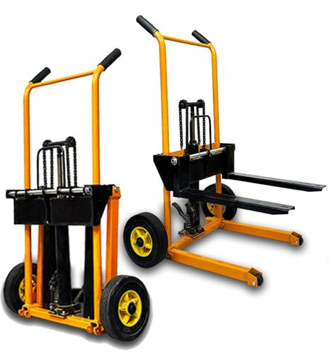Gerbeur de treuil de Levage de matériaux Pliable, transpalette Manuel capacité de Charge de 200 kg Hauteur de Levage de 900 mm | Rouleaux en Nylon for entrepôt et Atelier(2pcs)